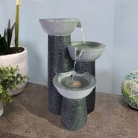 Résine Fontaine D'eau Qui Coule Richesse Circulation Feng Shui Ornement pour Salon Cour Aménagement Paysager-Fait À La Main Écologique