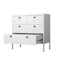 Meubles de salon de chevet en métal à 4 tiroirs Armoire de rangement cosmétique en acier avec tiroirs pour chambre à coucher