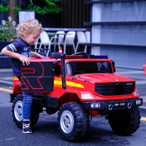 Auto Eléctrico de Juguete Rj Fire Rescue 4x4 Todoterreno para Niños de 2 a 4 Años, Color Rojo, de Plástico, con Control Remoto - Product Image 2