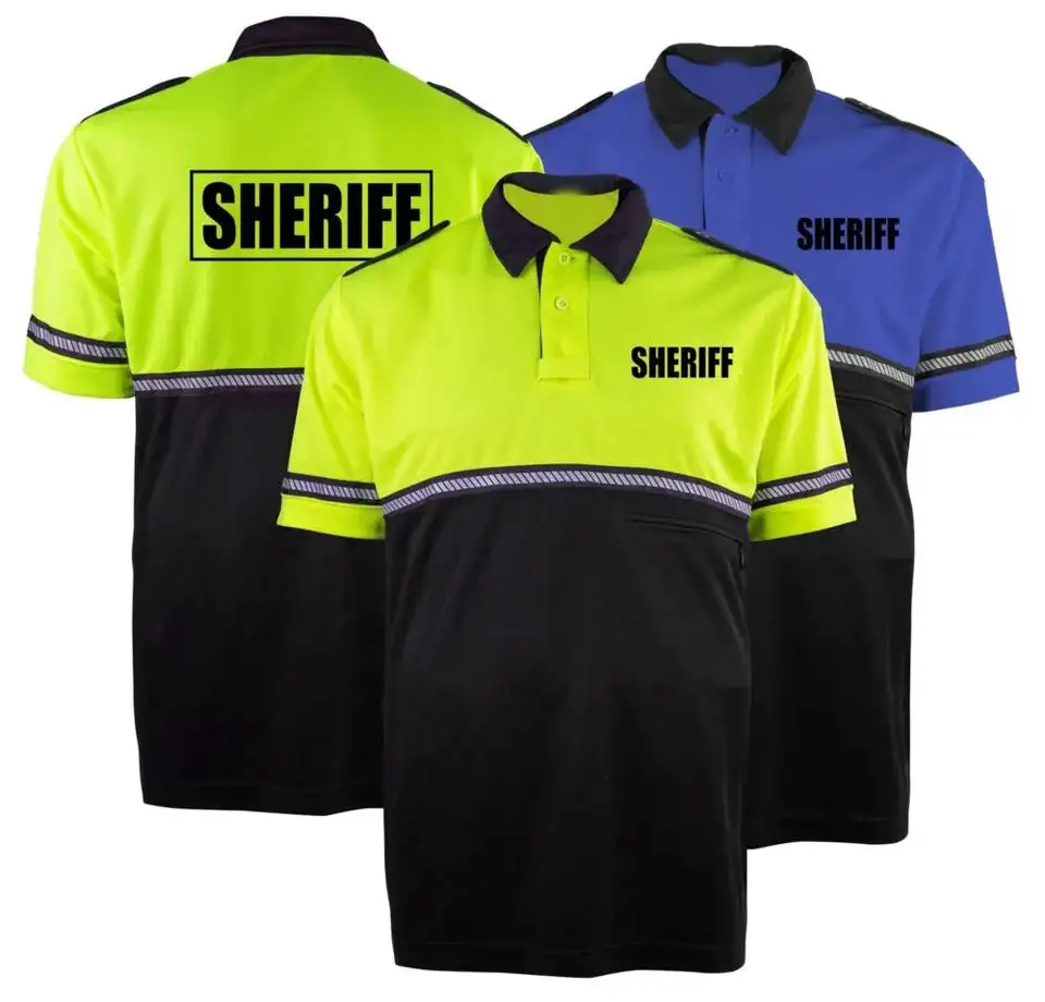 2023 Производительность Футболка из полиэстера с короткими рукавами hi vis работы поло рубашки для безопасности полиции