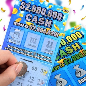 Customized Winning Lottery Tickets Win $20 Million Silver Foil Laser Stamping Digital Printing - Product Image 1