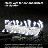 Nouvelle mémoire RAM DDR4 pour ordinateur de bureau KingBank 32 Go (16 Go x 2) 3200 MHz CL16 avec dissipateur thermique Hynix M-Die Intel XMP 2.0/AMD EXPO UDIMM+NonECC