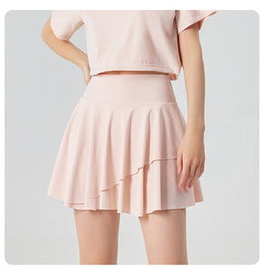 รักษาความสูงของผู้หญิงกระโปรงเทนนิสออกกำลังกายมีจีบกระโปรงกีฬามีกระเป๋ากางเกงขาสั้นเอวสูงกอล์ฟ - Product Image 4