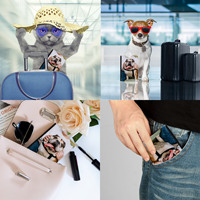 Porte-passeport pour animaux de compagnie en cuir personnalisé par sublimation, cadeau de voyage personnalisé, housse pour chien et chat, portefeuille noir/blanc