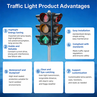 Feux de signalisation routière à LED personnalisés de 400 mm à 3 sections, rouge, jaune, vert, écran d'affichage LED, visière en aluminium flexible, 185-265 V AC