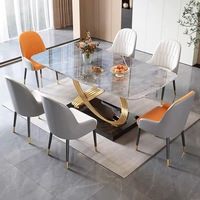 Vente directe d'usine Table de buffet rectangulaire moderne 8 places ensemble de table à manger meubles de salle à manger de luxe légers