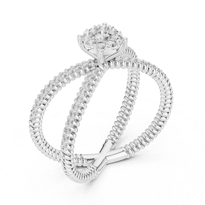 Bague en argent avec diamant pour femme, bijoux élégants et brillants, parfaits pour les mariages, les fiançailles, les fêtes, les anniversaires, cadeau raffiné - Product Image 2