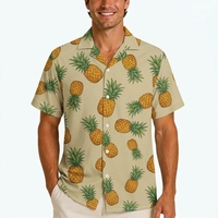 Chemise Hawaïenne Sublimation Ananas Aloha pour Homme – Idéale pour l'Été, les Fêtes Luau et la Plage – Vente en Gros