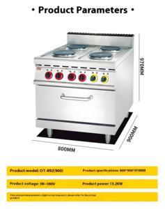 Wafflemei ticari mutfak sıcak plaka <span class=keywords><strong>4</strong></span> brülör elektrikli pişirme ocağı ile depolama dolabı 6 sıcak plaka elektrikli brülör <span class=keywords><strong>soba</strong></span> - Product Image 4