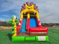 Château gonflable commercial sur le thème de la ferme avec toboggan pour parc d'attractions
