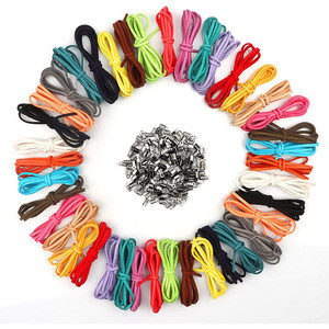 Cordon en daim coloré 3 mm, 20 couleurs mélangées, 40 mètres avec 200 clips pour la fabrication de bijoux DIY - Product Image 1