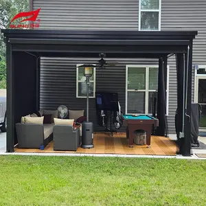 SUNC Outdoor Modern Electric Pergola Roof Patio Waterproof Bioclimatic Motorized 5m X 3m Aluminium Pergola Pavilion