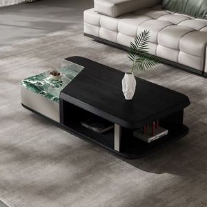 Tavolino da Salotto Rettangolare in Legno Stile Villa Italiana, Durevole, con Vano Portaoggetti e Design di Lusso - Product Image 4