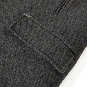 Cappotto invernale in lana grigia doppiopetto da <span class=keywords><strong>uomo</strong></span> e soprabito in <span class=keywords><strong>Trench</strong></span> Plus Size <span class=keywords><strong>lungo</strong></span> caldo rifinito normale - Product Image 6