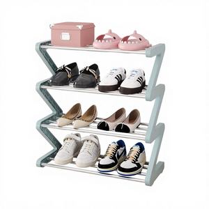 Creative Z-shaped Plastic Modern <b>Shoe</b> <b>Rack</b> Home Furniture Foldable Multi-Layer Assembly Simple <b>Storage</b> Solution - Product Image 1
