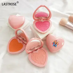 Nhãn hiệu riêng cao sắc tố Eyeshadow Blusher Eyeshadow tim box với Gương trang điểm mỹ phẩm ép duy nhất Eyeshadow Blusher