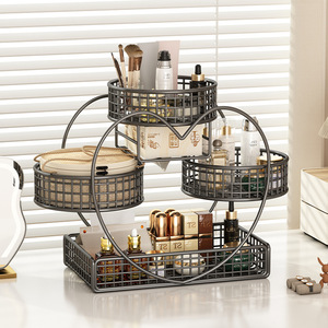 Cosmetic Storage Rack 4 Layers Desktop Makeup Organizer Skincare Storage Shelf Dressing <b>Table</b> <b>Vanity</b> Organizer - Product Image 3