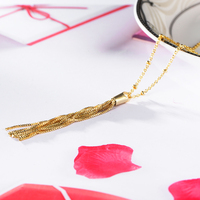 Collier à pampilles en argent rose et or 925, chaîne longue, vente en gros