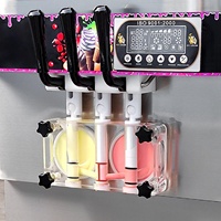 Nouvelle machine à crème glacée molle et gelato professionnelle à grande capacité, certifiée ETL, 2-en-1, saveurs mixtes, en acier inoxydable, avec distributeurs transparents