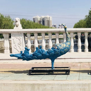 Sculpture de paon en fibre de verre, ornement de jardin extérieur, forme d'oiseau peinte, décoration paysagère autoportante - Product Image 2