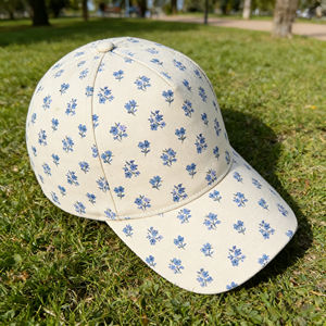 Gorra de Béisbol de 5 Paneles con Estampado Floral Azul – Gorra Trucker Ajustable para Estilo Urbano y Uso Diario - Product Image 5