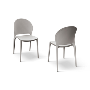 Ensemble de 4 chaises Stefania en polypropylène gris tourterelle pour intérieur et extérieur - Product Image 2