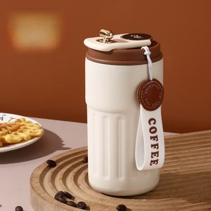 Thermos en acier inoxydable 316 avec affichage de la température intelligent, motif vertical, tasse à café, écologique, classique, pour le camping, boîte cadeau - Product Image 6