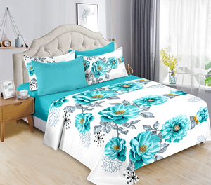 Hot Selling 6pcs Bedding Set Retail Floral Print Cotton Touch Fitted <strong>Sheet</strong> <strong>king</strong> <strong>Size</strong> Bed <strong>Sheet</strong> with Pillowcase 6 Pieces - Product Image 4