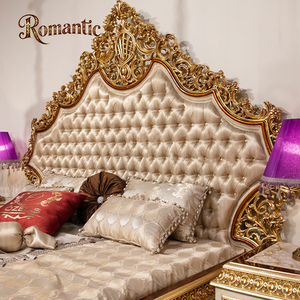 Роскошный набор для кровати из массива дерева в европейском стиле, деревянные резные тканевые пуговицы, элегантный дизайн, каркас для кровати - Product Image 5