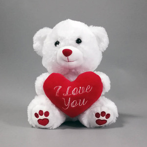 Orsacchiotto di <span class=keywords><strong>Peluche</strong></span> a Forma di <span class=keywords><strong>Cuore</strong></span> Bianco Personalizzato per San Valentino - Product Image 2