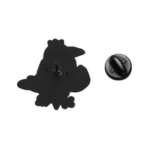Black Raven Pin Enamel lucu burung medali bros logam Lapel ransel lencana hadiah perhiasan untuk teman grosir - Product Image 5