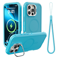 Étui magnétique triple protection pour iPhone 16 Pro Max 15 Plus 14 avec cordon et recharge sans fil