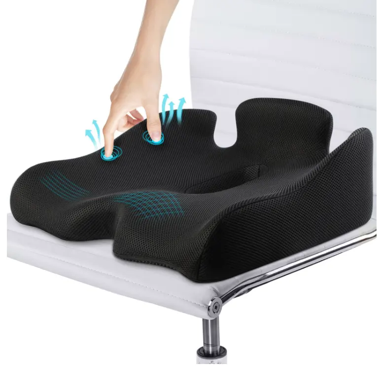 Cojín de silla antideslizante para aliviar el dolor de cóccix y coxis, almohada de espuma viscoelástica para escritorio de ordenador, cojines para silla de oficina