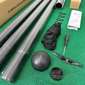 20ft nhôm ngoài trời Vườn xây dựng cắt cờ cực 3 'x 5' vàng bóng Top Kit 6m Bạc Cờ khuyến mại Cờ biểu ngữ - Product Image 3