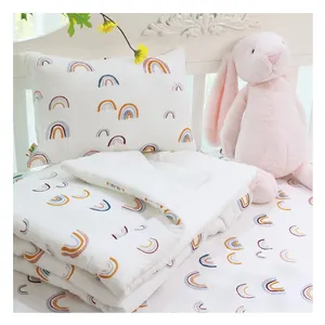 5 Stars Review Soft Bab Fitted Cot Sheet Cobvers Quilt Pillow Bed Coverled Unisex Cozy Children Crib Bedding Set For Bed Baby