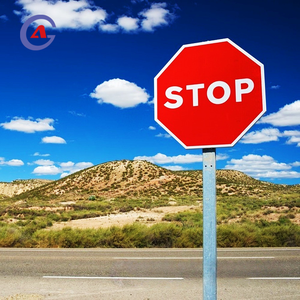 GUANGAN مخصص عاكس الألومنيوم في الهواء الطلق تحذير السلامة على الطرق في الهواء الطلق التحكم في حركة المرور لوحة مثمنة مانعة لتسرب الماء حامل الشارع - Product Image 3