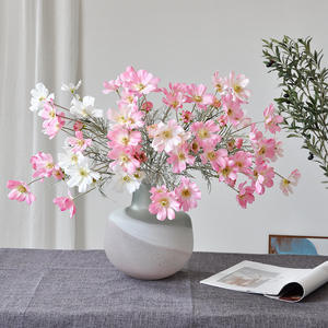 Fleur artificielle Cosmos à 6 têtes, décoration intérieure en <span class=keywords><strong>soie</strong></span>, bouquet en <span class=keywords><strong>soie</strong></span> pour meuble TV, accessoire <span class=keywords><strong>de</strong></span> photographie - Product Image 3