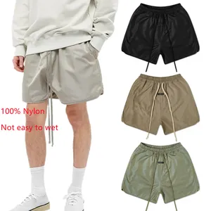 Shorts solto de passeio masculino, respirável com cordão, casual, esportivo, refletivo, de nylon