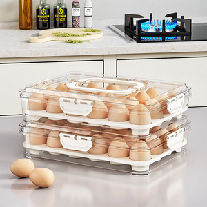 Egg <b>Storage</b> <b>Container</b> <b>Stackable</b> With Lid Food Grade Refrigerator Organizer For Kitchen Use - Product Image 1