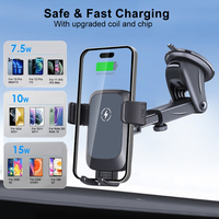 Soporte Magnético Inalámbrico para Teléfono de Coche con Carga de 15W y Rotación de 360° °   Soporte Giratorio con Ventosa para Parabrisas y Tablero de Instrumentos, Soporte Móvil para Automóvil