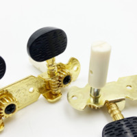 Guitar Accessories Classical Guitar Tuning Pegs Golden Black Wood Grain Plastic Tuners With Cylindrical String Winder