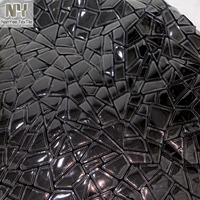 Tissu en velours noir pur à motif géométrique brodé au laser avec sequins pour accessoires et chaussures pour filles - Vente en gros Nanyee Textile