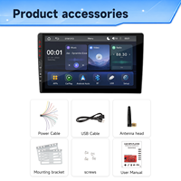 Radio Mobil BQCC 9" Layar IPS, Pemutar DVD MP5, FM AM RDS, Carplay, Multimedia Stereo, Head Unit Kendaraan Universal, Warna-warni, USB-C