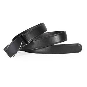 Customized LOGO Men's PU Leather Auto Lock Iron Buckle PVC Synthetic <strong>Soft</strong> Black 3.5cm Width Pants Dress Belt <strong>Jeans</strong> LXS-IAP008 - Product Image 4