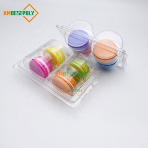 Venta al por mayor 4 agujeros Macaron Cookie <span class=keywords><strong>Clear</strong></span> PET Plastic Blister Box Postre <span class=keywords><strong>Clamshell</strong></span> Container Packaging - Product Image 4