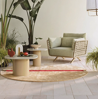 Nouvelle combinaison canapé et table basse d'extérieur, mobilier de jardin en rotin tressé pour cour, balcon et terrasse