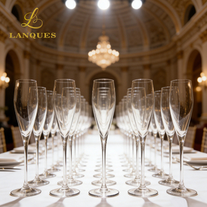 แก้วโปรเซคโก้ทรงฟลุต Lanques Premium ALICE Diamond ผลิตจากคริสตัลใสไร้สารตะกั่ว เป่าด้วยมือ ใช้ซ้ำได้ ปลอดภัยสำหรับเครื่องล้างจาน - Product Image 4