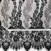 ERKOUMI 150cm Dentelle en nylon délicate pour cils, dentelle Chantilly noire à bord festonné simple pour l'ornementage quotidien des vêtements féminins