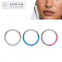 Anneau de nez clicker en titane ASTM F136 pour piercing de septum, hélix et cartilage, bijoux de piercing corporel personnalisés
