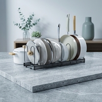 Support de rangement réglable moderne en métal à 5 niveaux pour couvercles de casseroles, organisateur de cuisine multifonctionnel pour comptoir